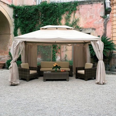 GAZEBO IN ALLUMINIO SAHARA 300X400 CM ECRÙ