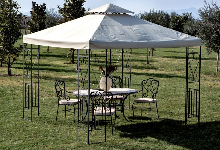 GAZEBO IN ACCIAIO DECOR 300X300 CM ECRU YF-3133B