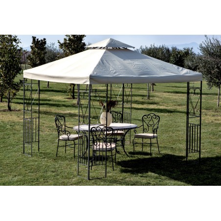 GAZEBO IN ACCIAIO DECOR 300X300 CM ECRU YF-3133B