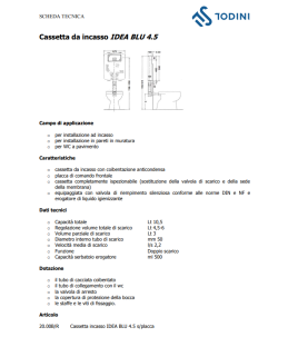 Cassetta incasso wc "IDEA BLU" marca ITS TODINI con canotto e placca magnetica