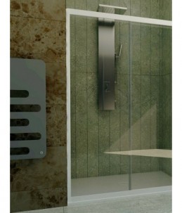 Box doccia Forte EVO 1 anta fissa e 1 scorrevole in PVC bianco e cristallo (spessore 6mm)